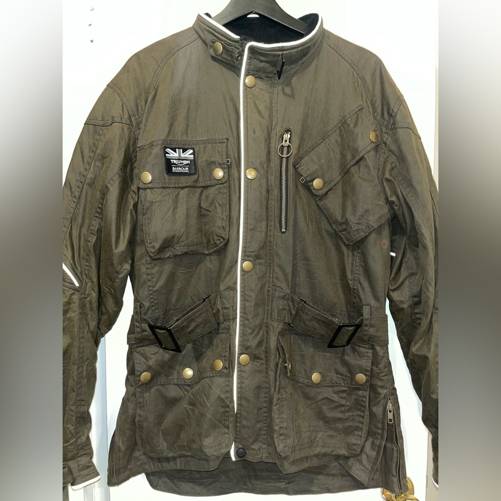 Triumph Motorcycles Barbour International Original Waxed Cotton Jacket - Picture 3 of 11